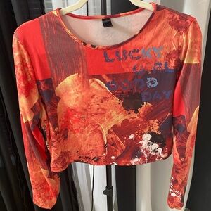 SHEIN printed long sleeve top